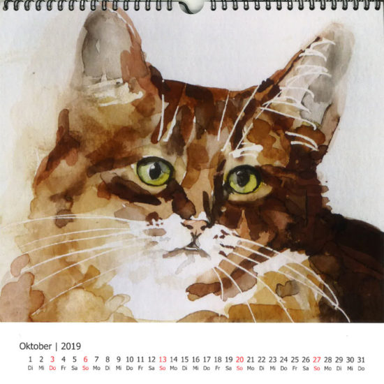 Elfriede-Burger_Malerei_Katzenkalender_10