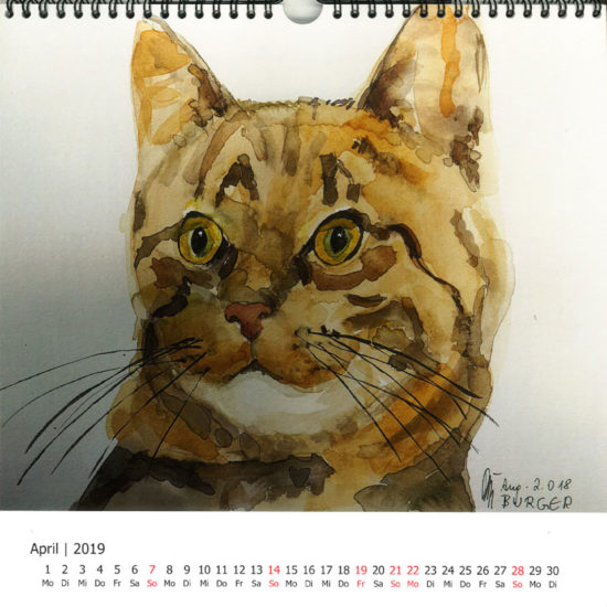 Elfriede-Burger_Malerei_Katzenkalender_4