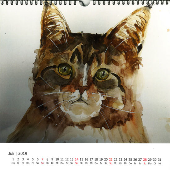 Elfriede-Burger_Malerei_Katzenkalender_7