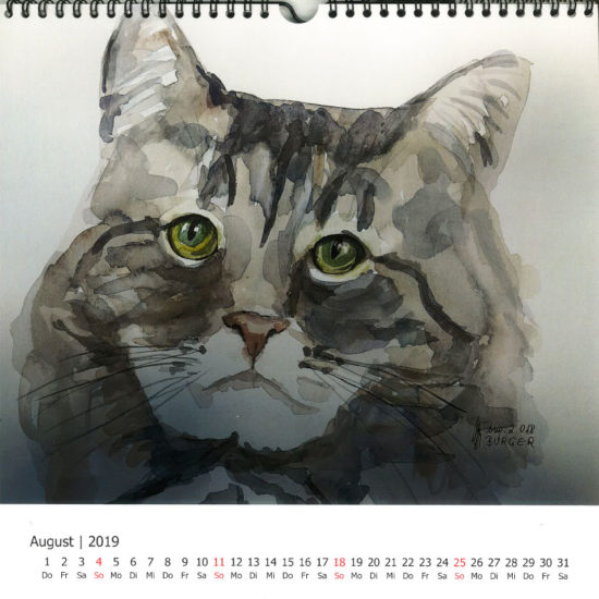 Elfriede-Burger_Malerei_Katzenkalender_8