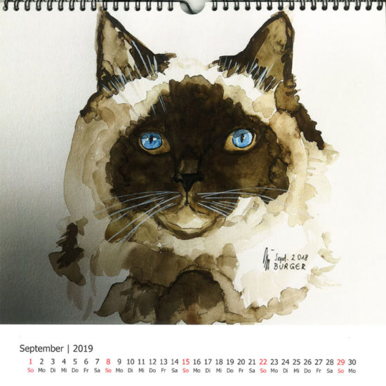 Elfriede-Burger_Malerei_Katzenkalender_9